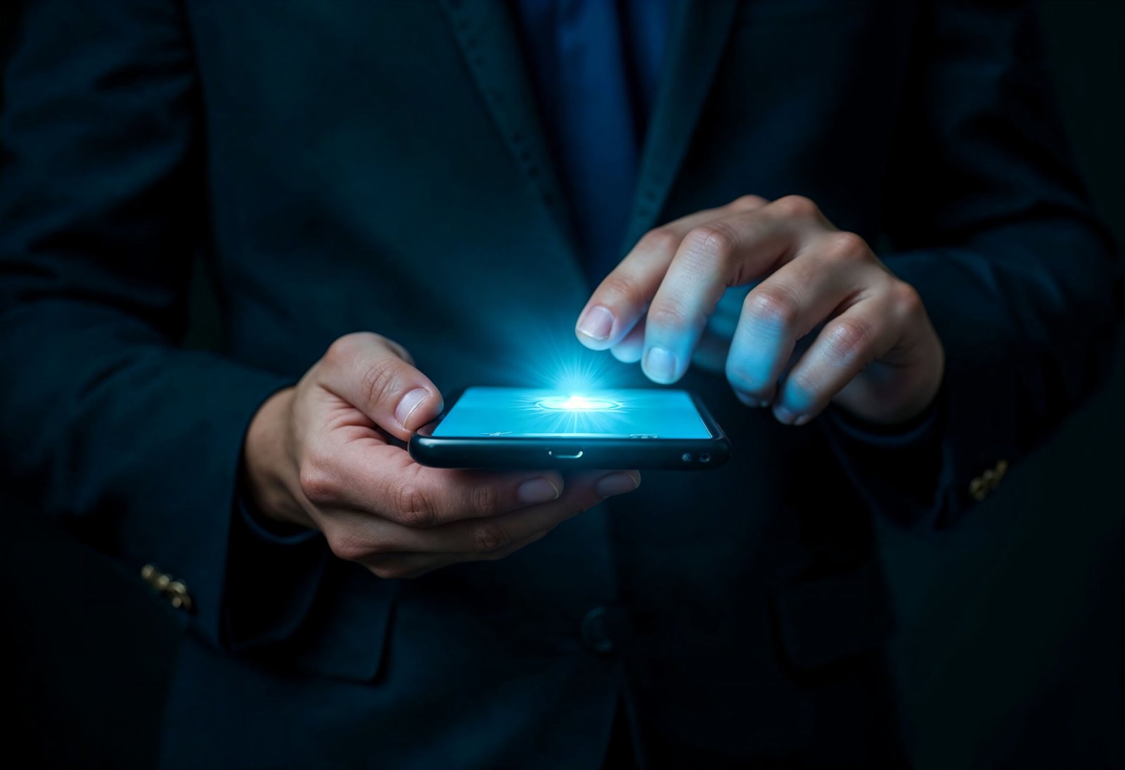 business-person-using-smartphone-with-glowing-screen business-person-using-smartphone-with-glowing-screen